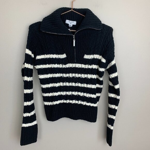 La Ligne x Target Black & White 3/4 Zip Long Sleeve Sweater XXS - NEW - Picture 1 of 8